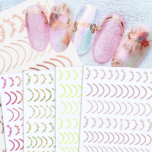 French English Nail Stickers