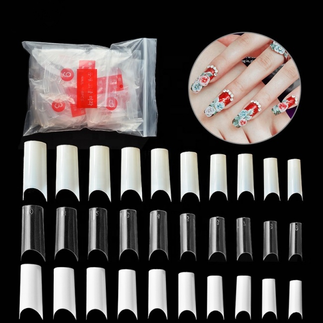 500pcs/set Acrylic French Style Natural U-shape Artificial Nail Art Tips