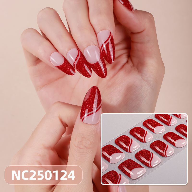 S-shaped Cateye Half-baked Eco-Friendly Spring Fresh Transparent Daisy UV Semi-cured Gel Nail Sticker