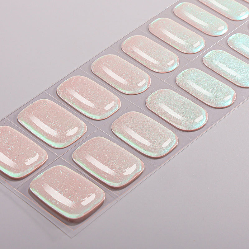 S-shaped Cateye Half-baked Eco-Friendly Spring Fresh Transparent Daisy UV Semi-cured Gel Nail Sticker