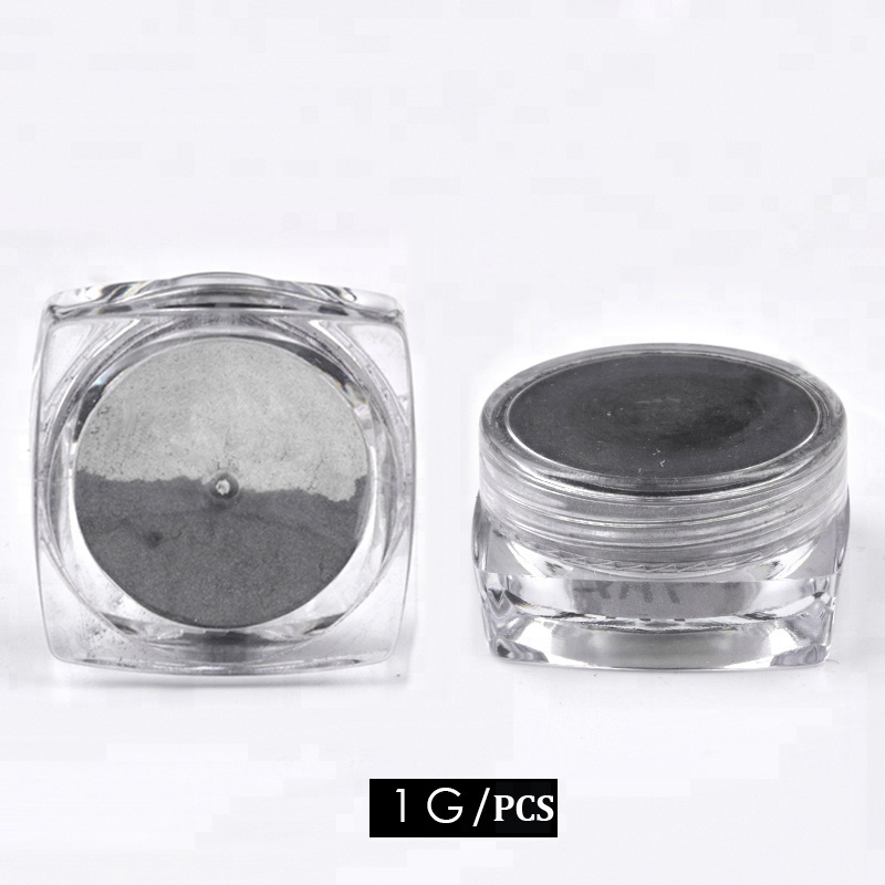 Black Nail Art Magic Mirror Effect Chrome Powder Tiny Pigment
