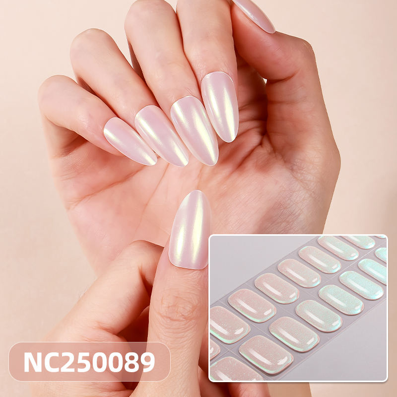 S-shaped Cateye Half-baked Eco-Friendly Spring Fresh Transparent Daisy UV Semi-cured Gel Nail Sticker
