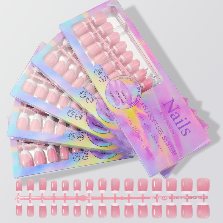 150pcs/set Charming French Ballet Wearable Seamless Nail Tips Press On Nail