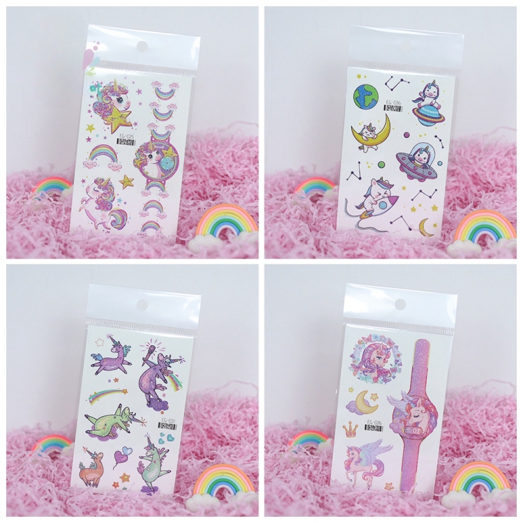 Cute Glitter Unicorn Tattoo Face Shine Temporary Tattoo Sticker