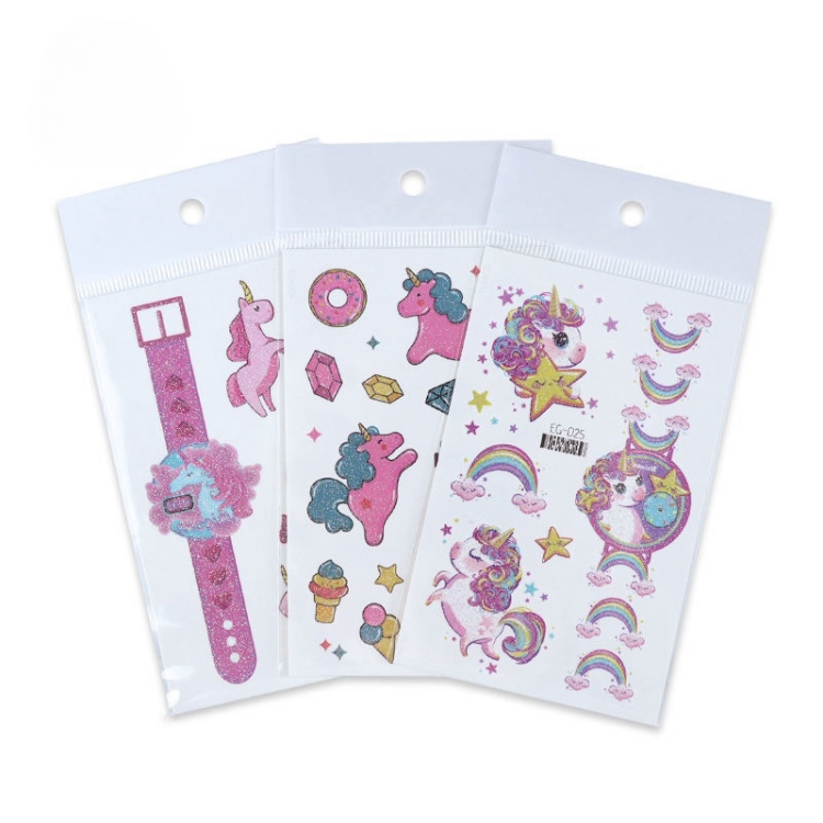 Cute Glitter Unicorn Tattoo Face Shine Temporary Tattoo Sticker