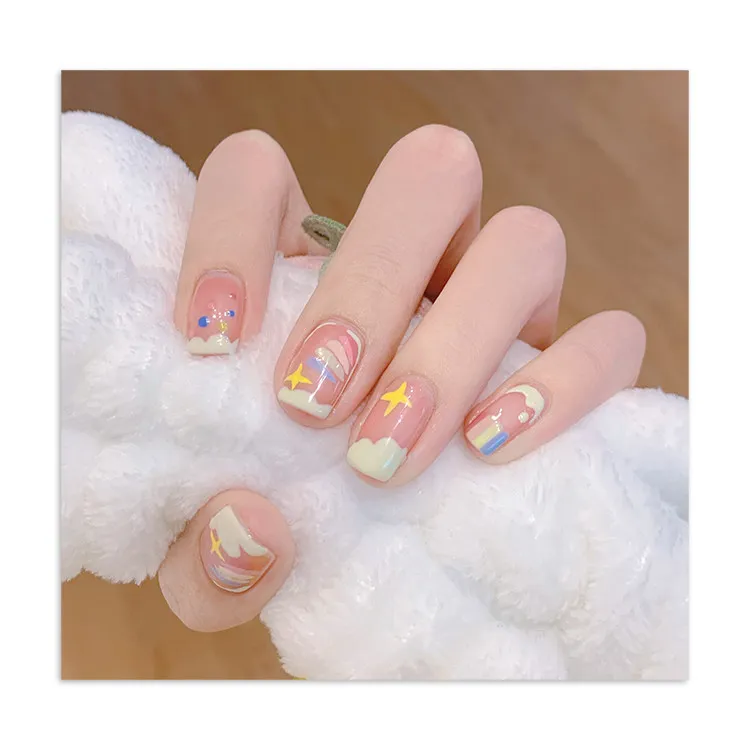 Custom Ultra-thin Waterproof Colorful Rainbow Letter Nail Decals