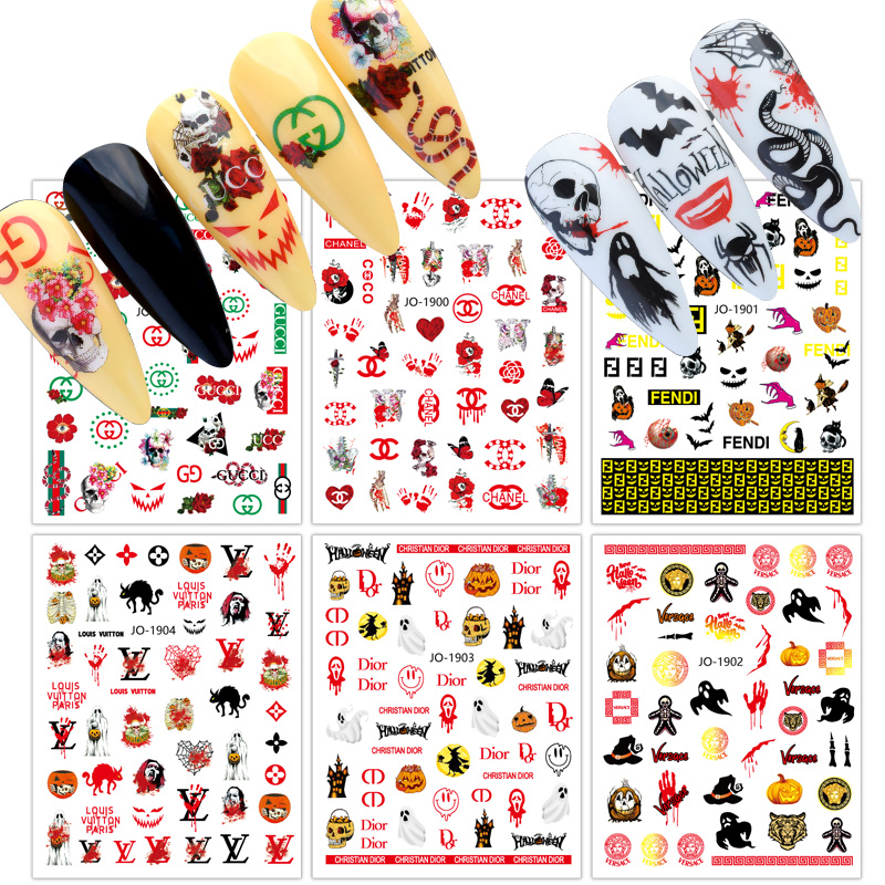 Dior Fendi Gucci Halloween Nail Stickers