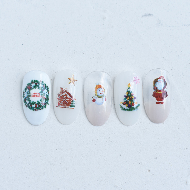 Christmas nail art candy canes