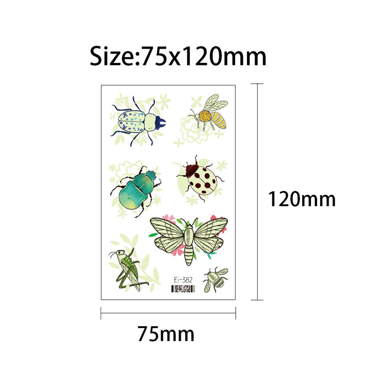 Kids Insect Luminous Dark Neon Tattoos