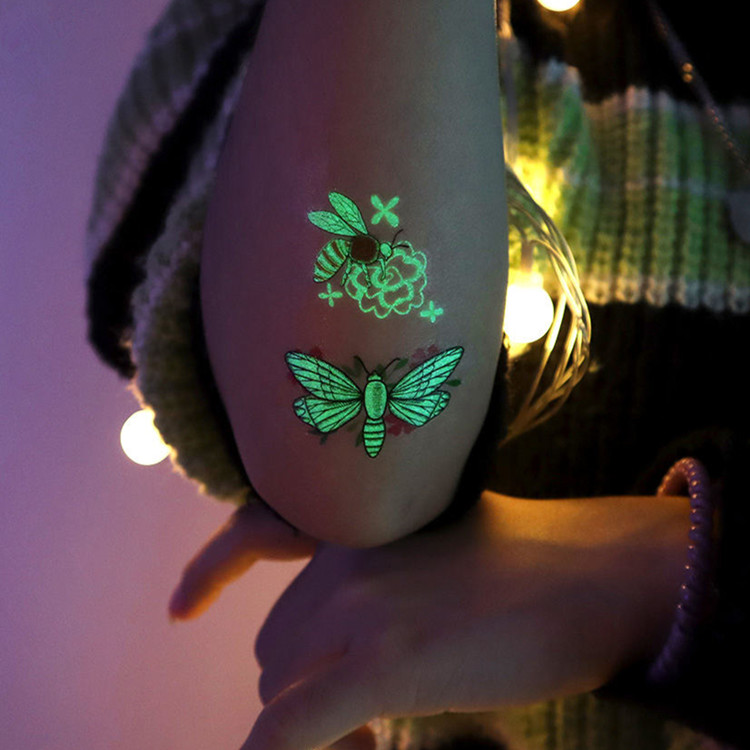 Kids Insect Luminous Dark Neon Tattoos