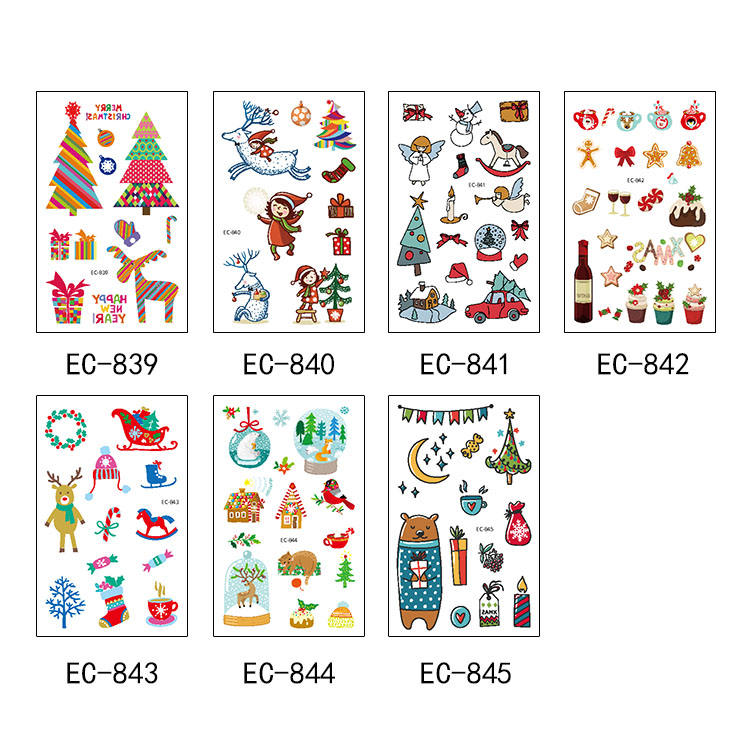 Cartoon Kid Waterproof Christmas Tattoo Sticker