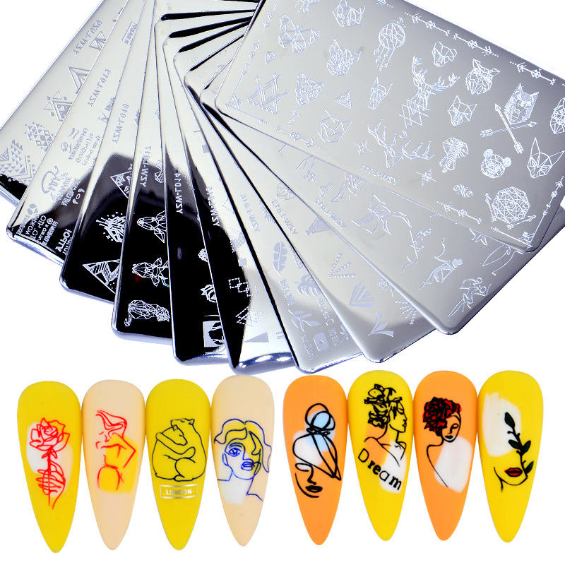 Stainless Steel Flower Furniture Sea Animal Nail Art Stamping Plate