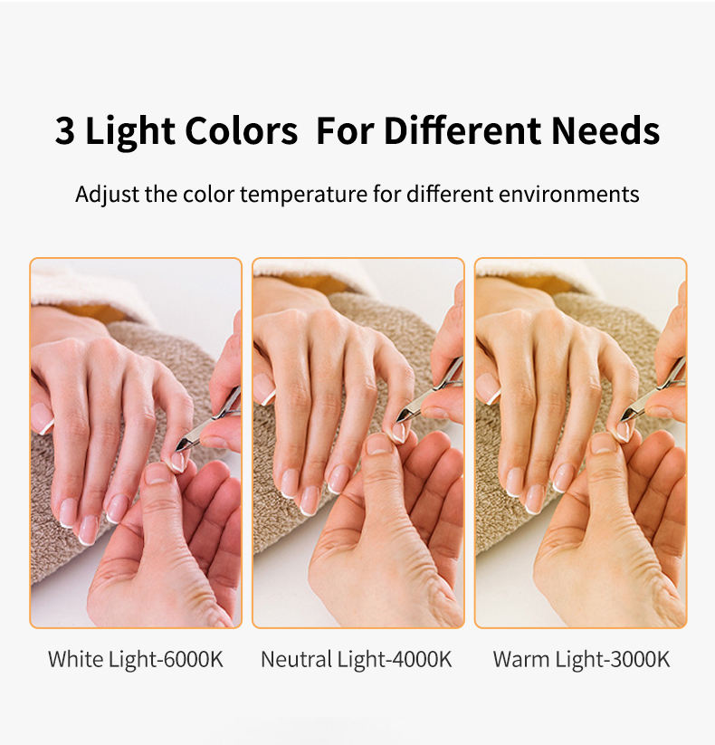 White Black Pink Half Moon Led Nail Table Lamp