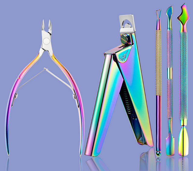 OEM/Wholesale Rainbow Stainless Steel Manicure & Pedicure Set