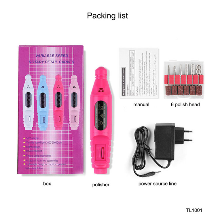 Dropshipping 3000-20000 Speed 50-60 Hz owe  Electric Nail file Pen Shape Polish Machine