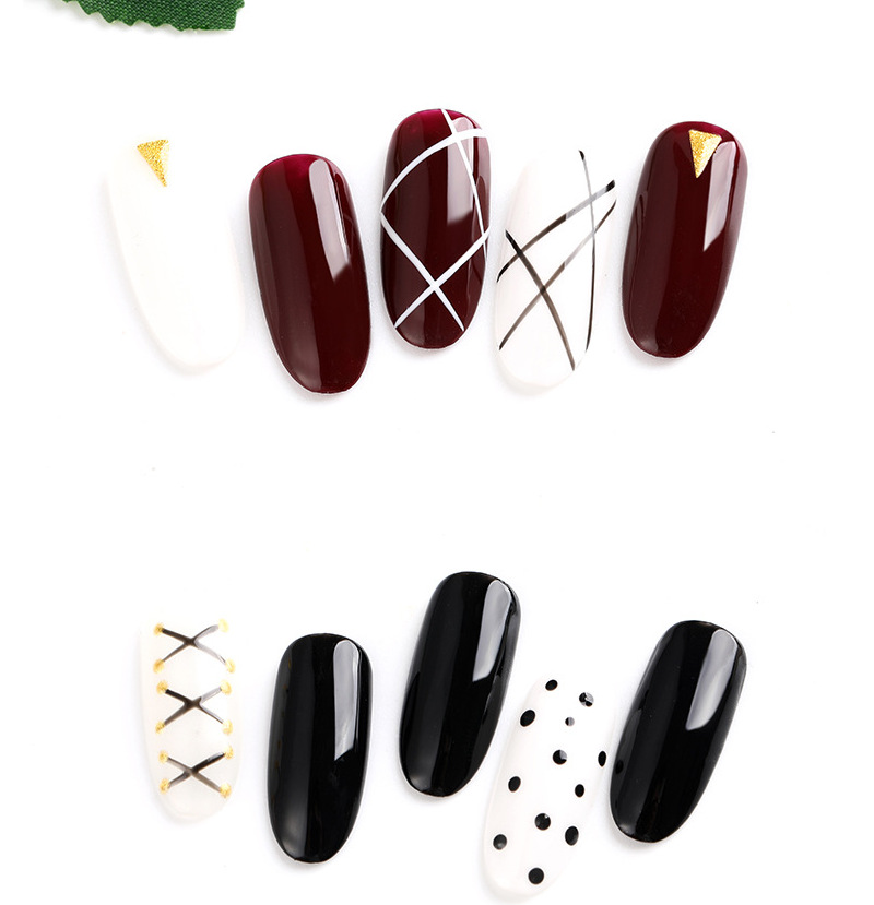 Metal Black Rose Gold Double Acrylic Head Nail Art Painting Brush Set
