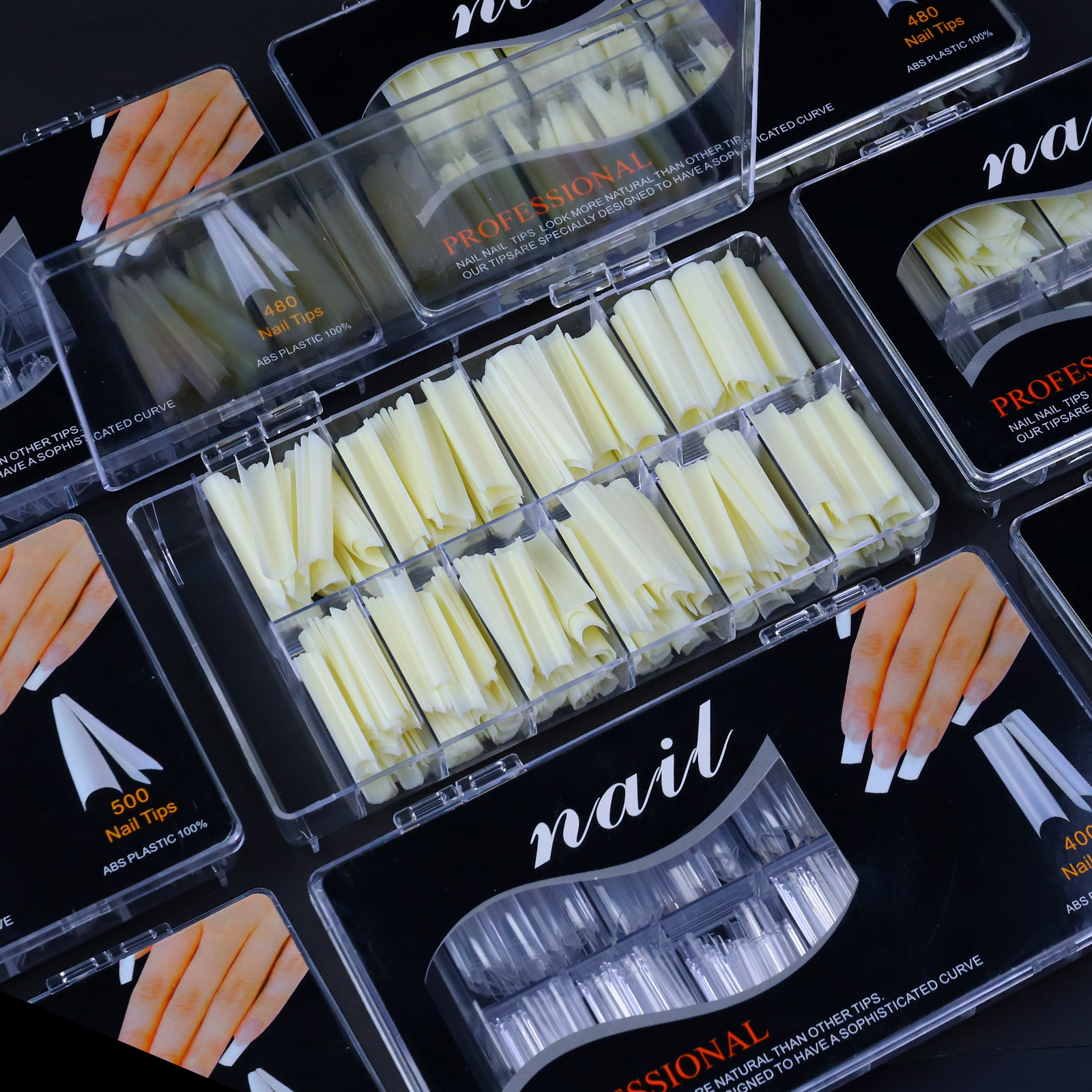  400 to 500 PCS Clear White Extra Long Ballet Soft ABS Nail Tips
