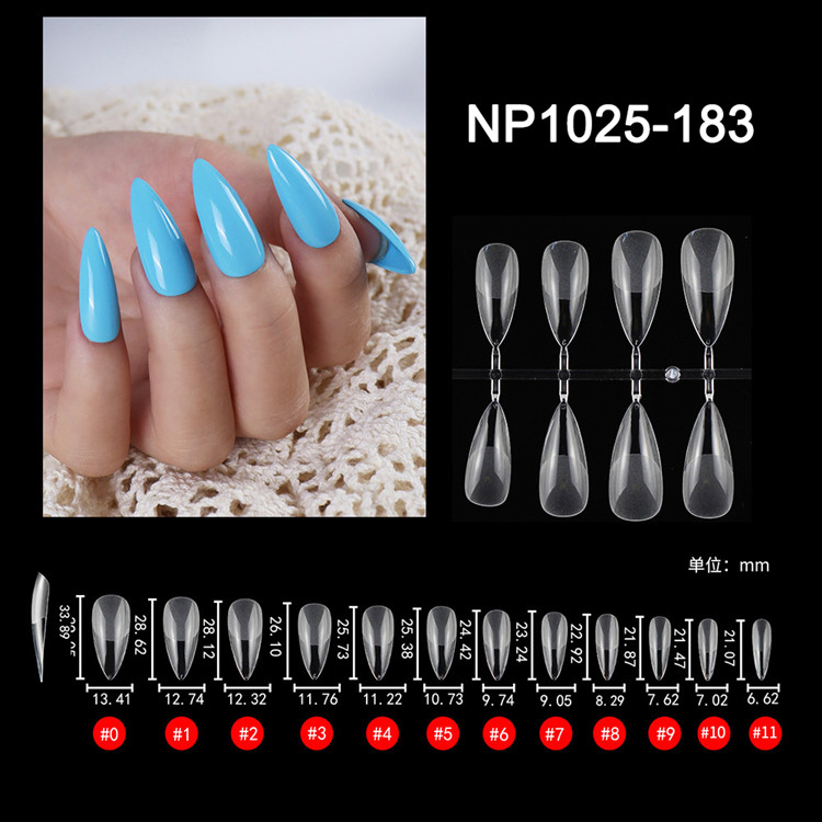 120 Pcs Per Bag Coffin Medium Almond Stiletto Soft Gel Nail Extension Tips