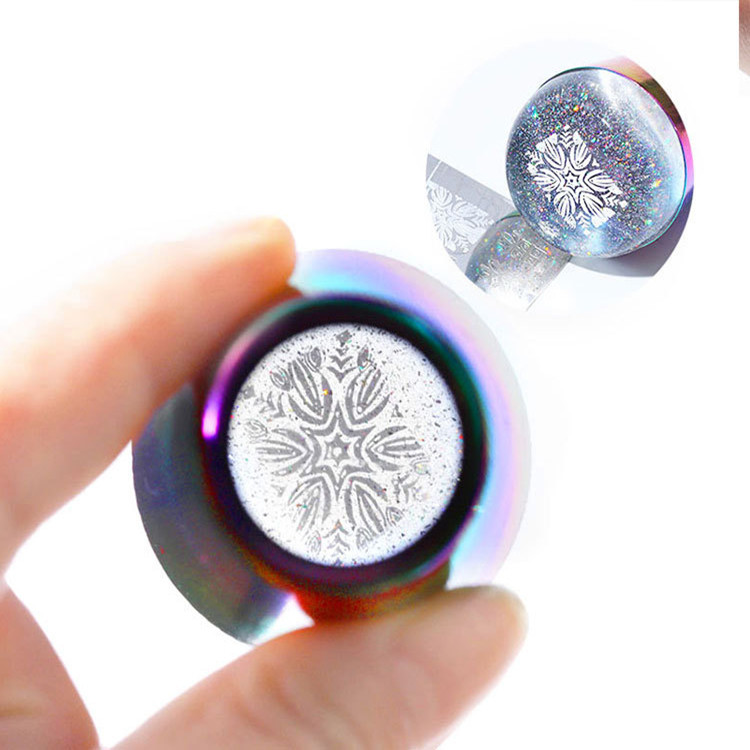 Hollowed Rainbow Laser Aura French Nail Art Stamper