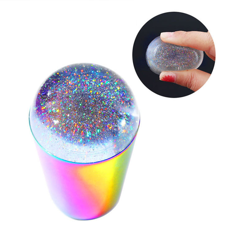 Hollowed Rainbow Laser Aura French Nail Art Stamper