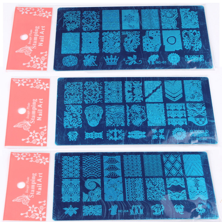 Wholesale Stainless Steel 20 Flower Pattern Nail Art Stamping Plates Set