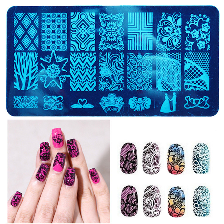 Wholesale Stainless Steel 20 Flower Pattern Nail Art Stamping Plates Set