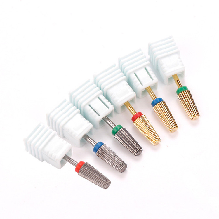 Diamond Rainbow Gold Tungsten Steel Nail Drill Bits Kits