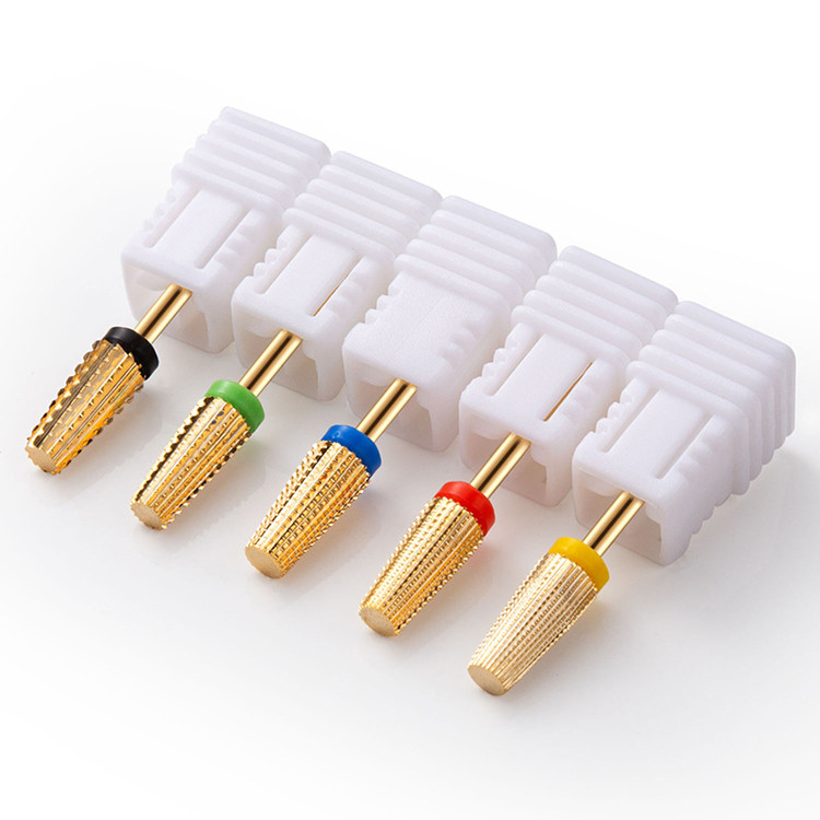 Diamond Rainbow Gold Tungsten Steel Nail Drill Bits Kits