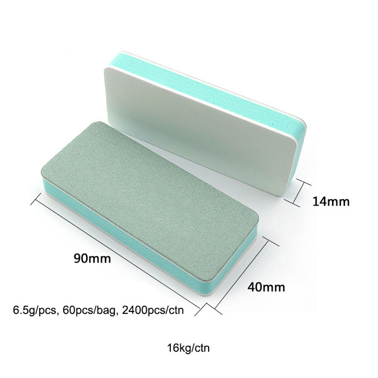 Duel Side 600/3000 Grit White Green Rectangle Buffing Block Sponge Nail Buffer