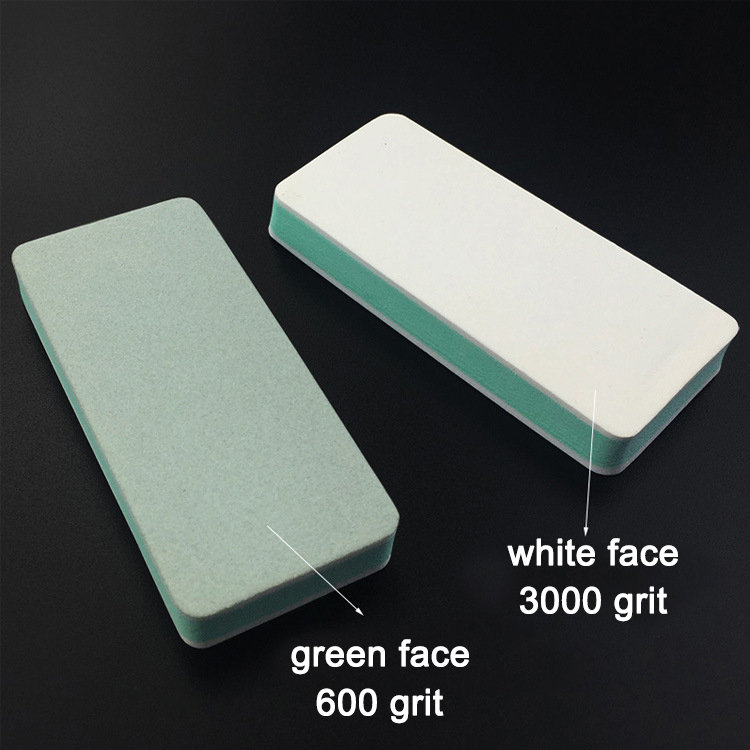 Duel Side 600/3000 Grit White Green Rectangle Buffing Block Sponge Nail Buffer