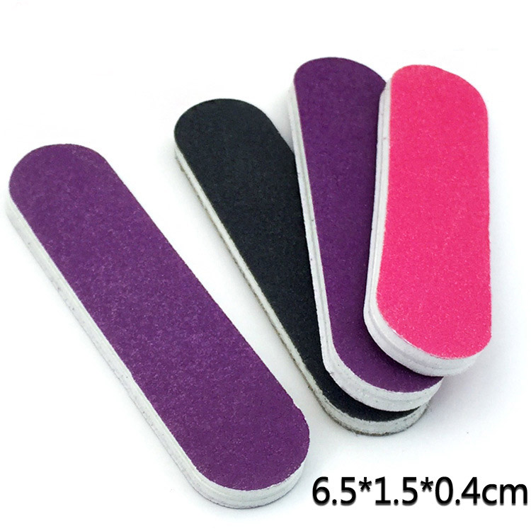Disposable Single Double Side Red Black Purple Pink Mini Sponge Nail Buffer
