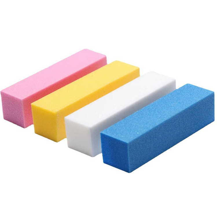 Private Label Foam Block 4 Side Tofu Shape Pink Purple Sponge Nail File Buffer