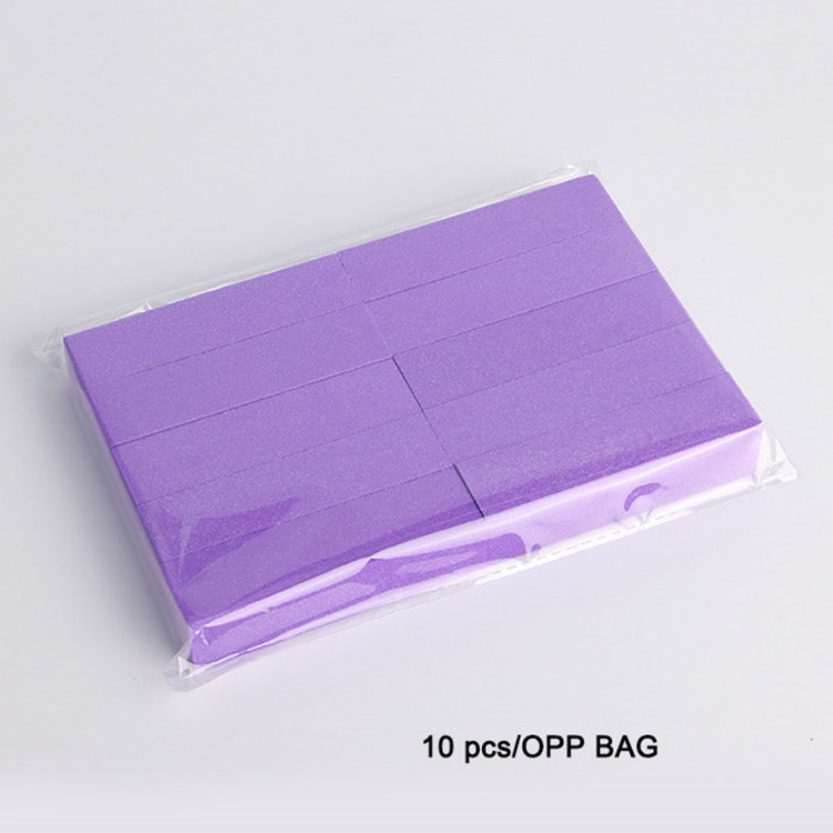 Private Label Foam Block 4 Side Tofu Shape Pink Purple Sponge Nail File Buffer