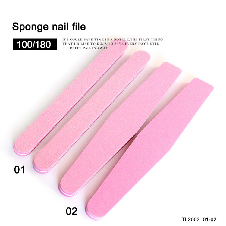 100/180 Double-Sided Diamond Shape Pink Nail File File Sponge
