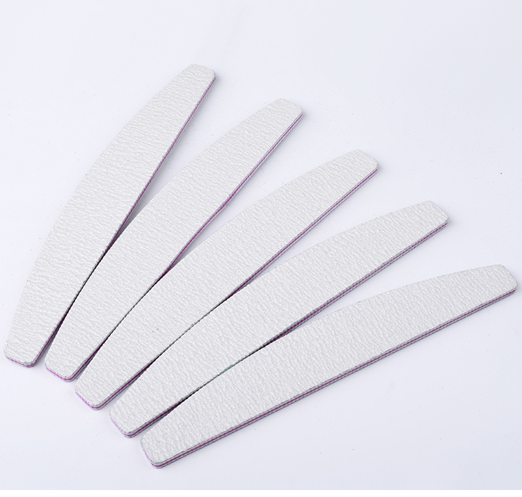 Grey Moon Shape Nail File Custom Logo 100/180 Double Side Sanding Nail File