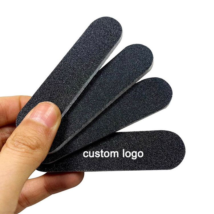 Black Double Side Round Shape 80/100/180 Sanding Bulk Mini Nail File