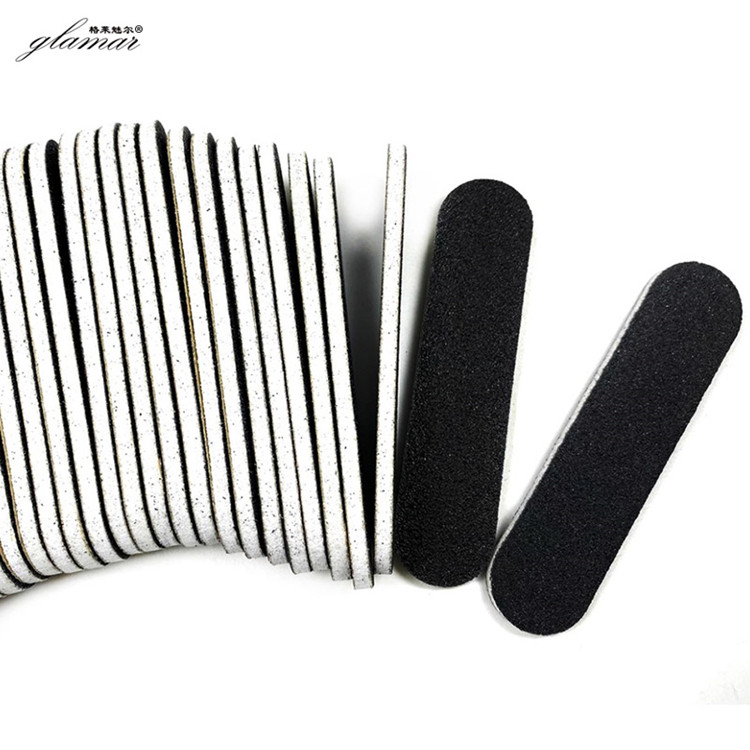 Black Double Side Round Shape 80/100/180 Sanding Bulk Mini Nail File