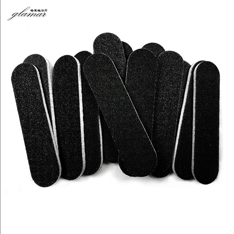 Black Double Side Round Shape 80/100/180 Sanding Bulk Mini Nail File