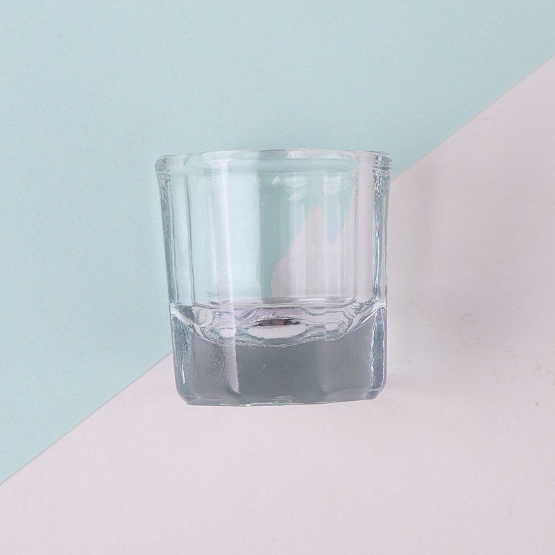 Small Clear Octagonal Crystal Glass Jar Making Acrylic Liquid Powder Mixing Cup