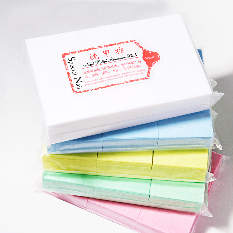 Blue Pink White Cotton Pads Nail Wipe Nail Gel Polish Remover Pads