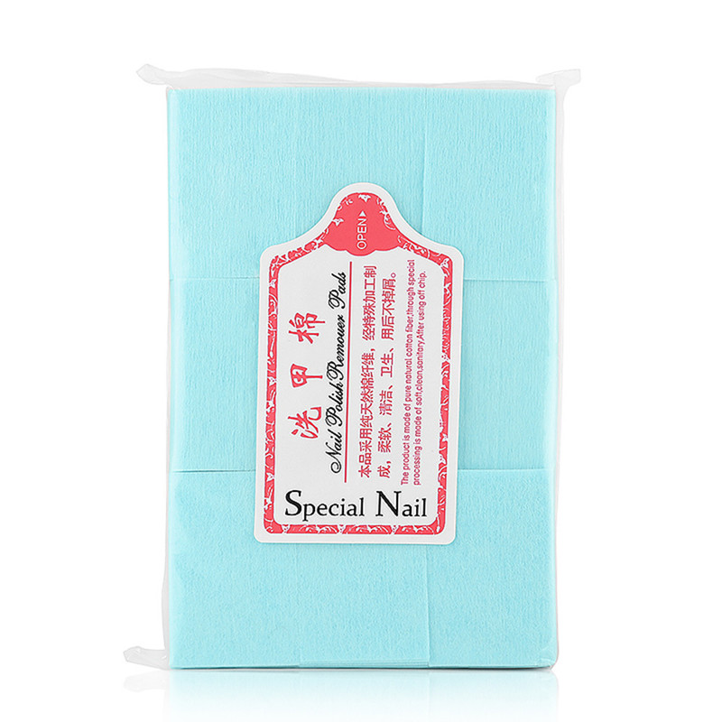 Blue Pink White Cotton Pads Nail Wipe Nail Gel Polish Remover Pads