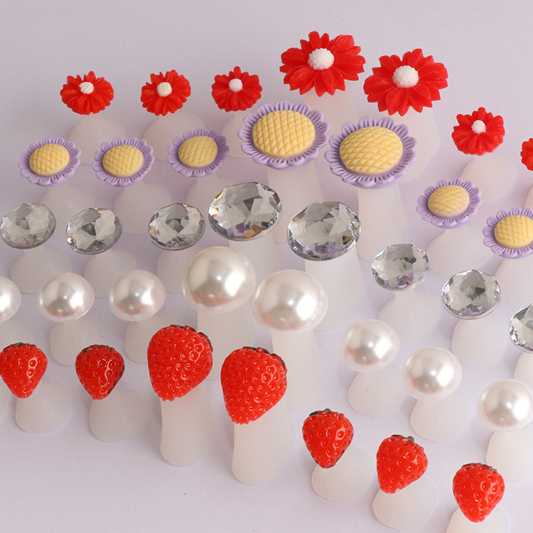 Flower Rhinestone Soft Silicone Gel Pedicure Toe Separator
