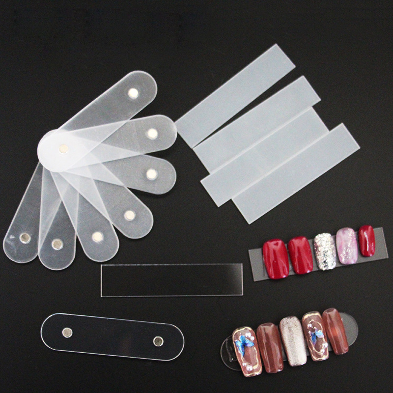 Transparent Strong Double-sided Adhesive Sticky Color Card Glue Tape Rectangle Acrylic Plate for Nails Display