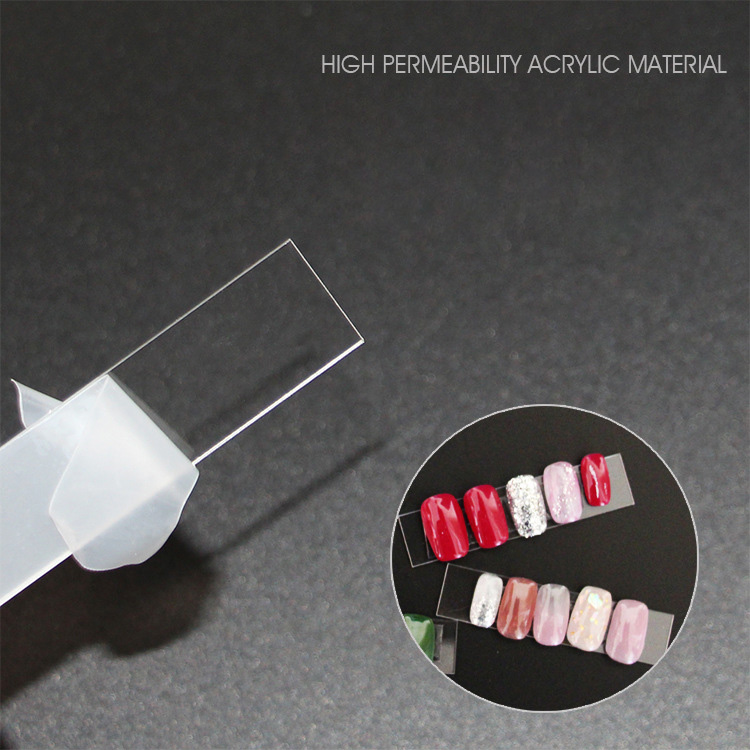 Transparent Strong Double-sided Adhesive Sticky Color Card Glue Tape Rectangle Acrylic Plate for Nails Display