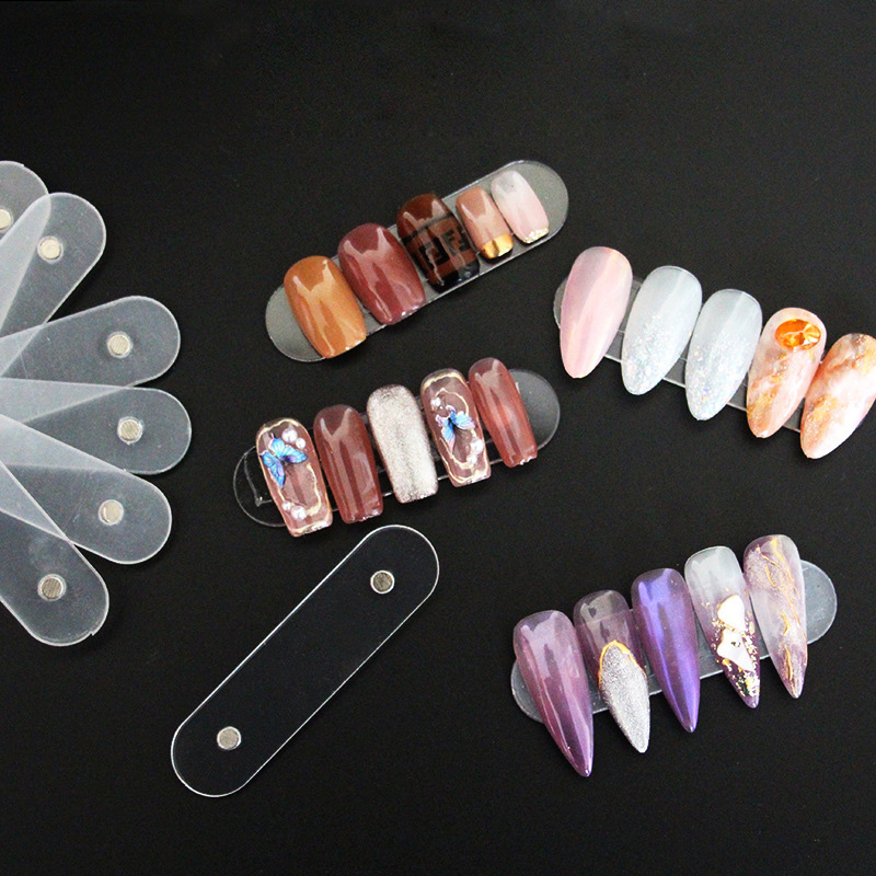 Transparent Strong Double-sided Adhesive Sticky Color Card Glue Tape Rectangle Acrylic Plate for Nails Display