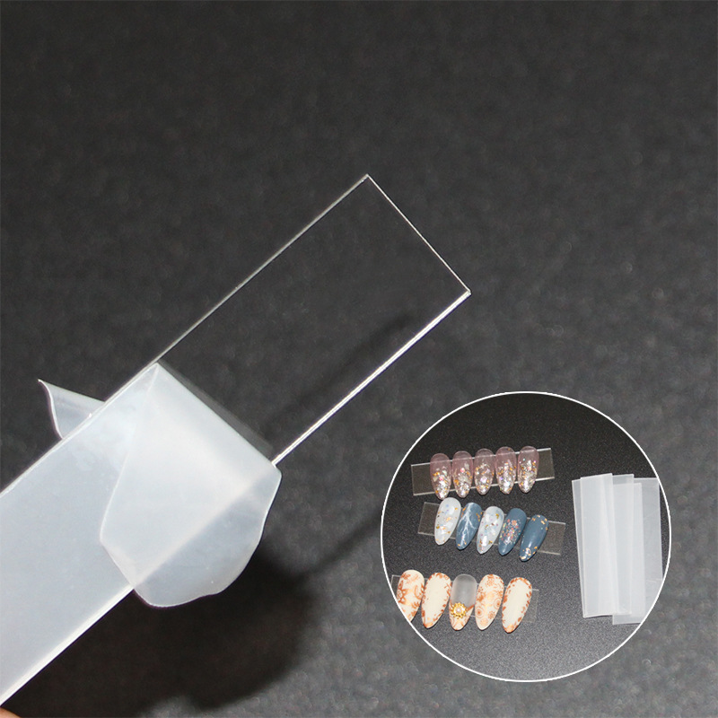 Transparent Strong Double-sided Adhesive Sticky Color Card Glue Tape Rectangle Acrylic Plate for Nails Display