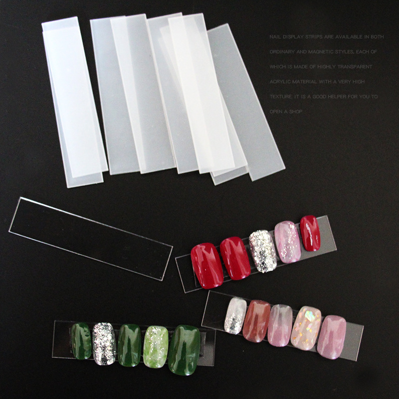 Transparent Strong Double-sided Adhesive Sticky Color Card Glue Tape Rectangle Acrylic Plate for Nails Display