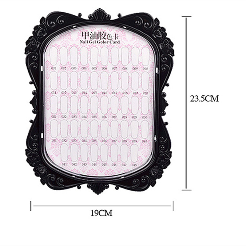 48 Colors Pink White Rose Small Plastic Nail Art Polish Tip Color Chart Display Stand