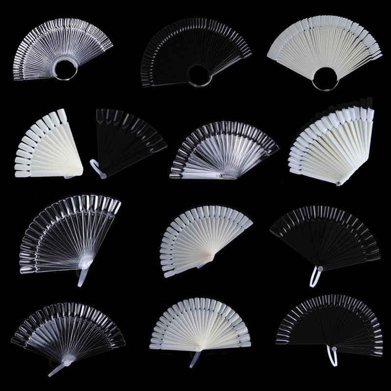 3 Colors 50 ABS Nail Tips Display Nail Gel Polish Practice Swatch Color Chart