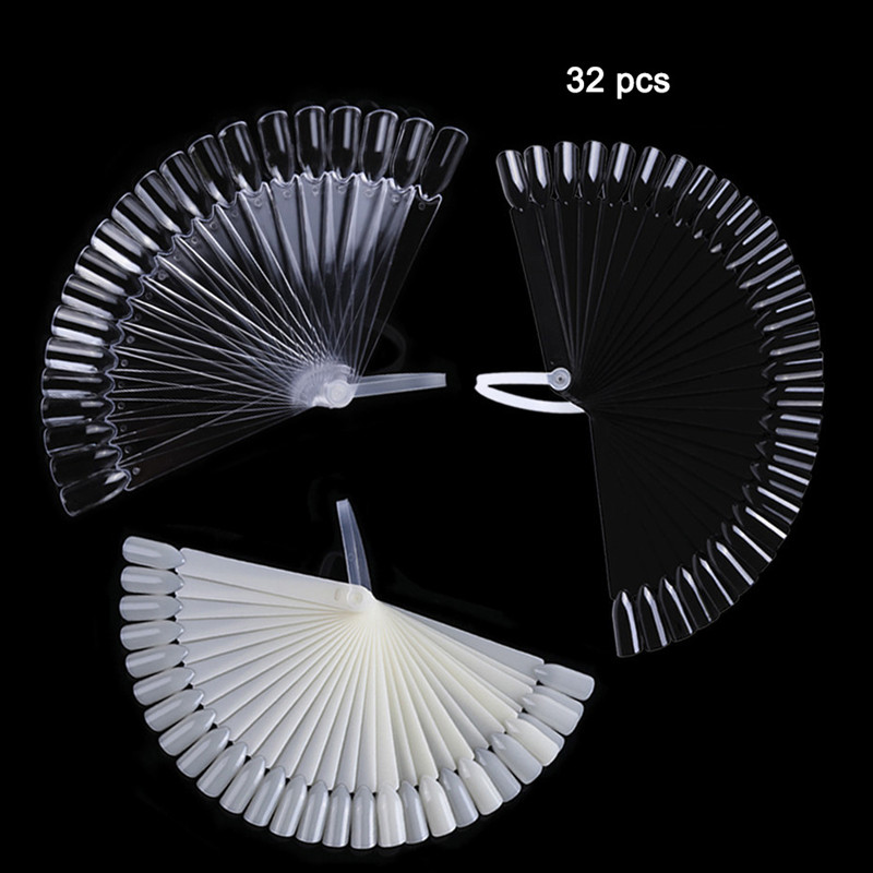 3 Colors 50 ABS Nail Tips Display Nail Gel Polish Practice Swatch Color Chart